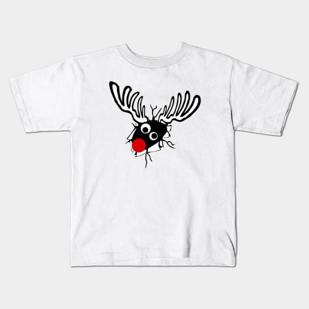 Rudolph Break Through Kids T-Shirt by SandraKC